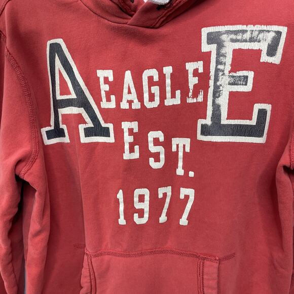 American Eagle Men S Hoodie Sweatshirt Distressed Thrashed University Prep Gorp - Picture 2 of 12